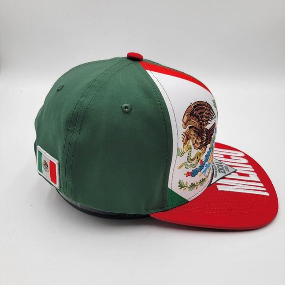 Hecho En Mexico Hat Cap Snap Back Green Red Eagle Flag Embroidered Mens Zion - Picture 4 of 8